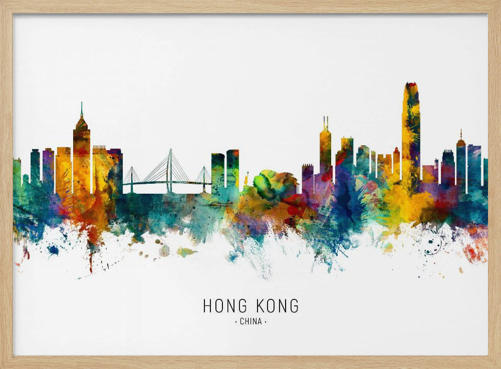 Hong Kong China Skyline - Poster / Art Print