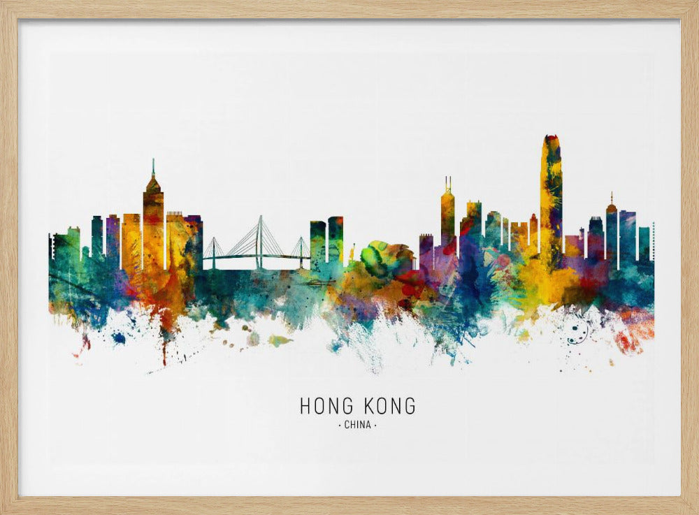 Hong Kong China Skyline - Poster / Art Print