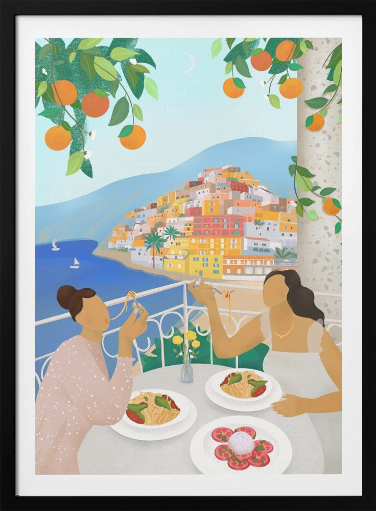 Girls in Positano - Poster / Art Print