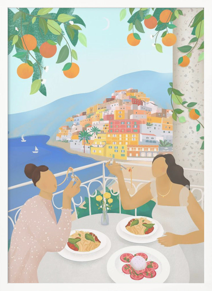 Girls in Positano - Poster / Art Print