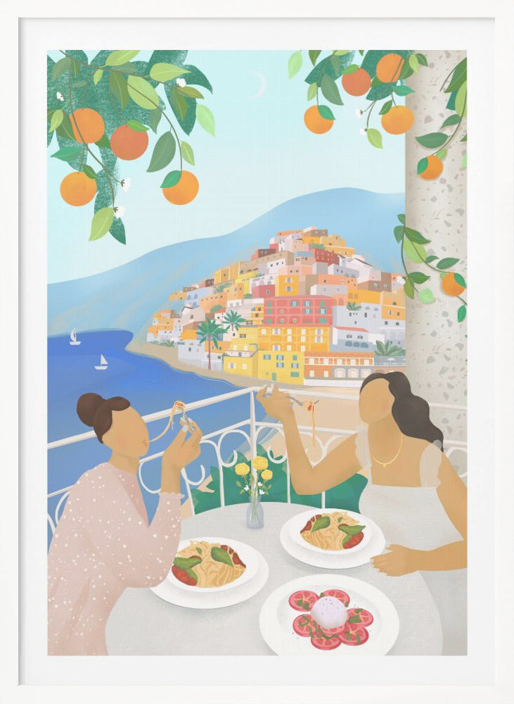 Girls in Positano - Poster / Art Print