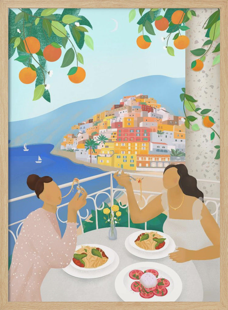 Girls in Positano - Poster / Art Print