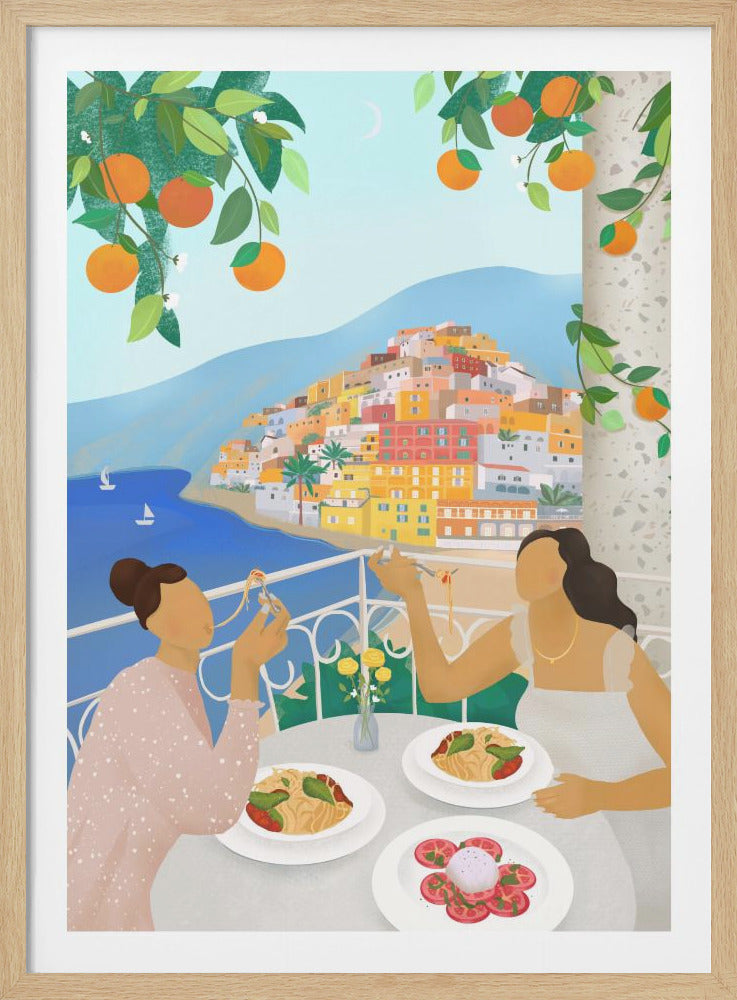 Girls in Positano - Poster / Art Print