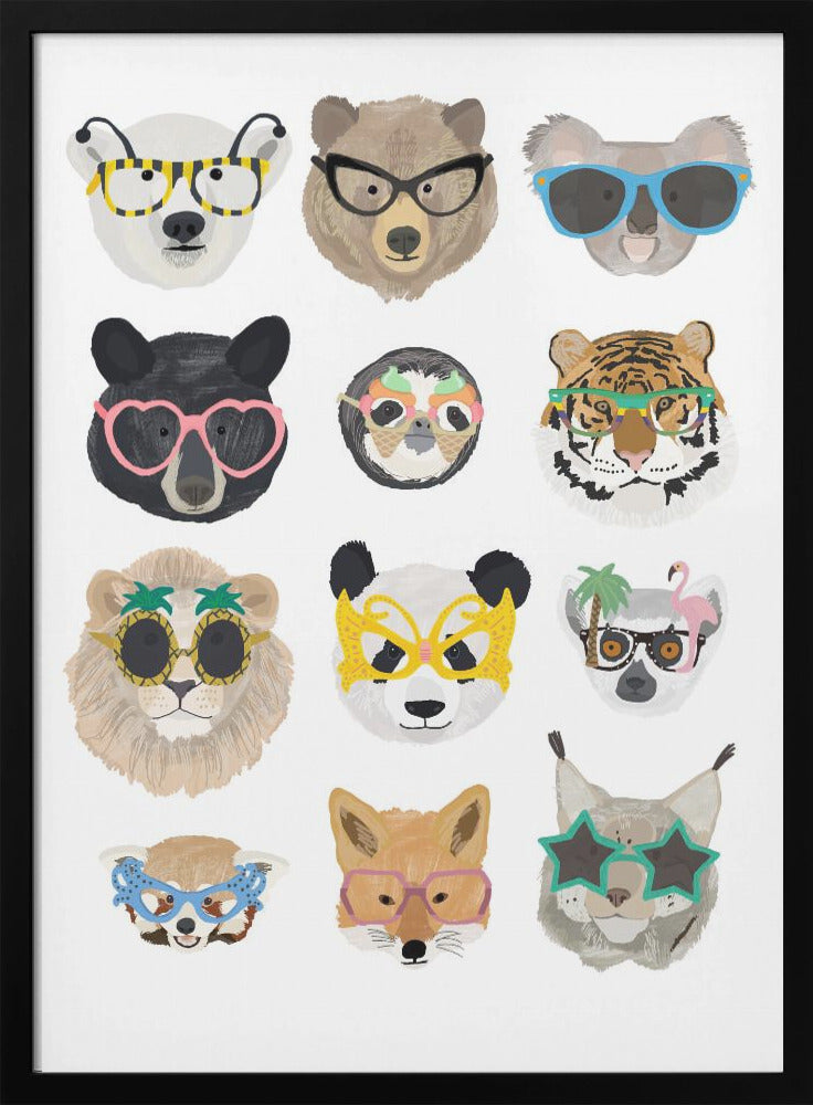Big Cats in glasses print - Poster / Art Print