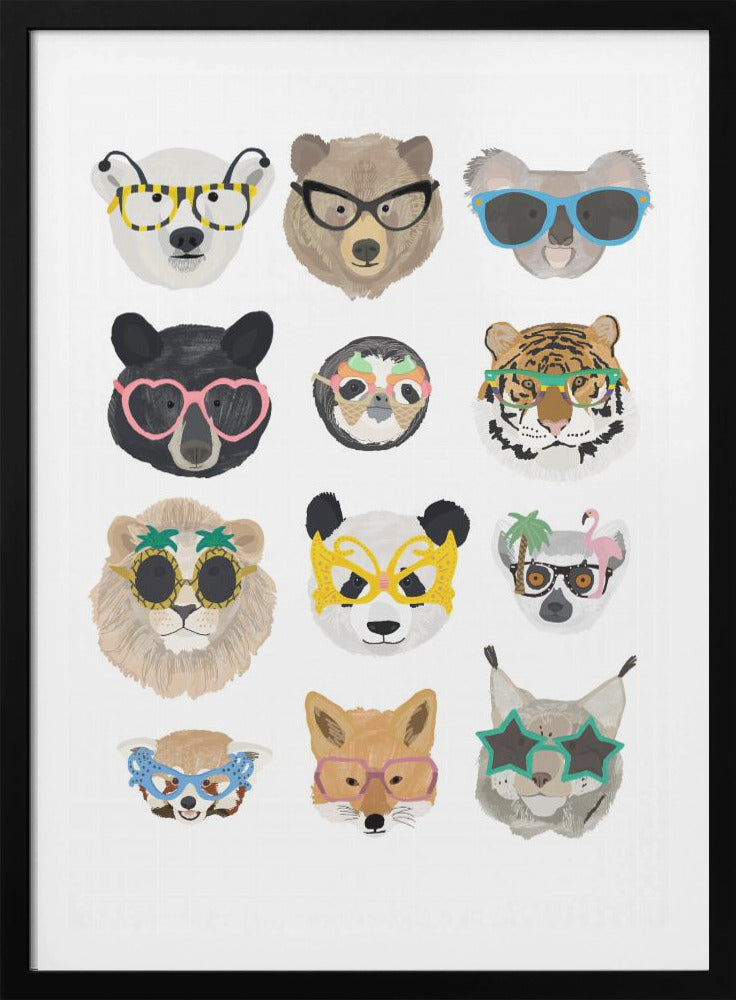 Big Cats in glasses print - Poster / Art Print