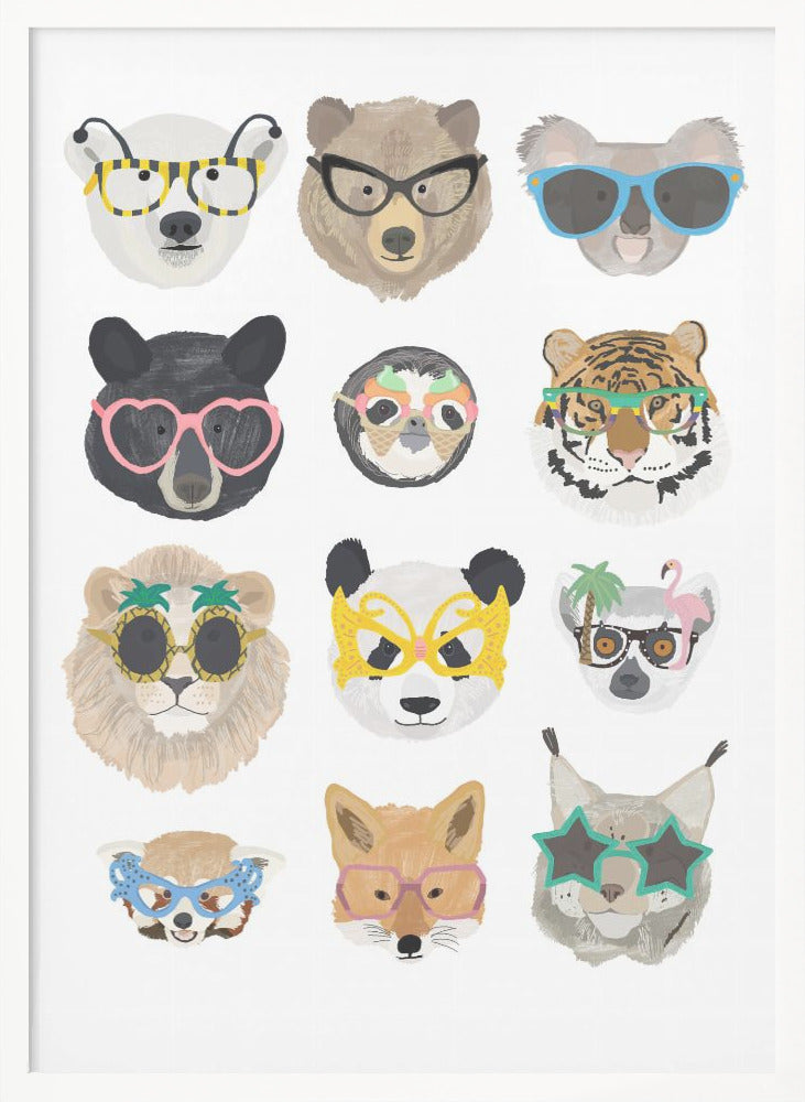 Big Cats in glasses print - Poster / Art Print