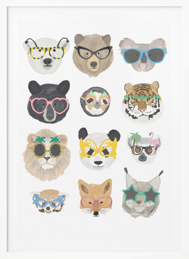 Big Cats in glasses print - Poster / Art Print