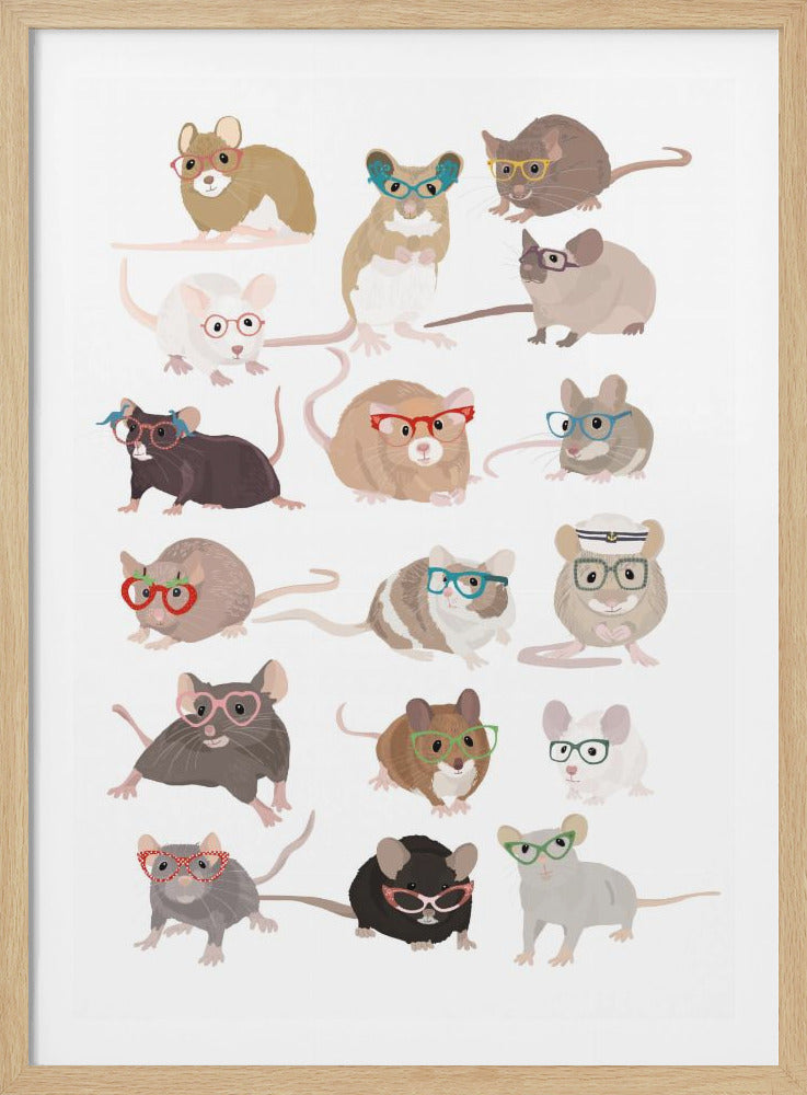 Mice In Glasses - Poster / Art Print