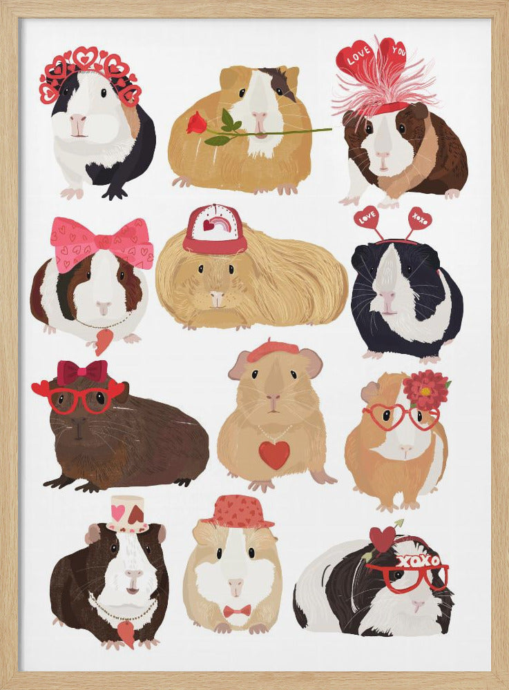 Love Guinea Pigs - Poster / Art Print