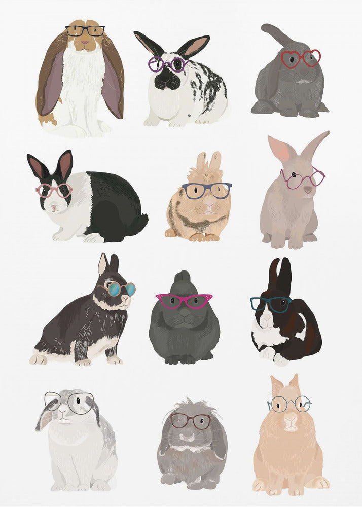 Rabbit Family - Poster / Art Print