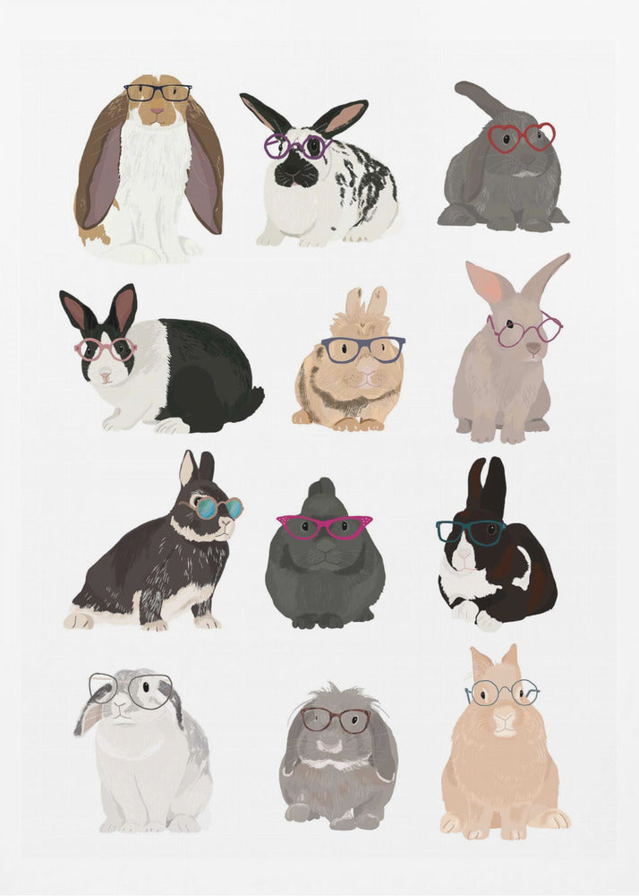 Rabbit Family - Poster / Art Print