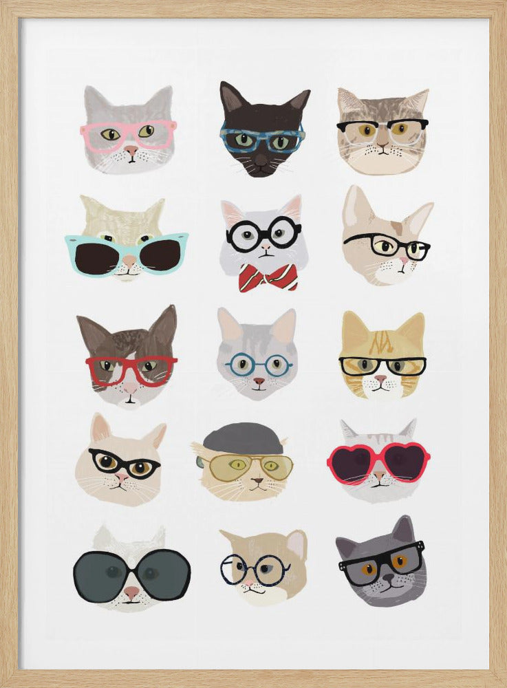 Cats With Glasses - Poster / Art Print