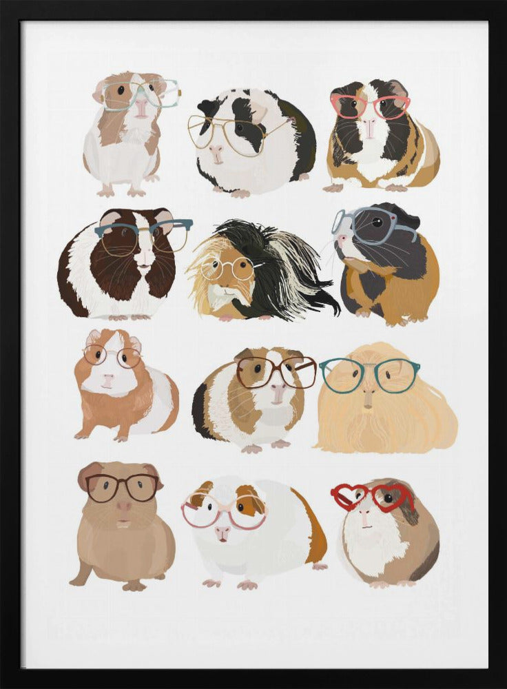 Guinea Pig in Glasses - Poster / Art Print