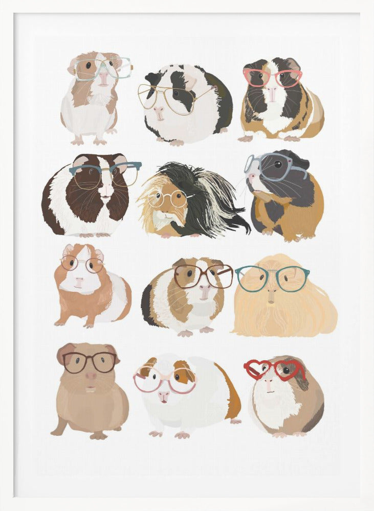 Guinea Pig in Glasses - Poster / Art Print
