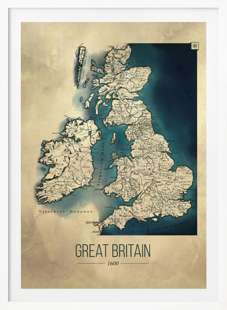 Storbritannien vintagekarta - Poster / Art Print