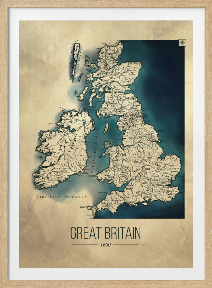 Storbritannien vintagekarta - Poster / Art Print