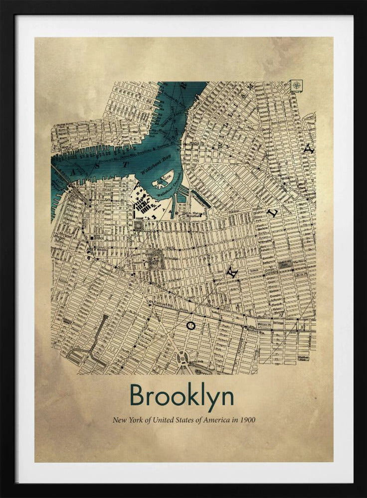 Brooklyn karta - Poster / Art Print