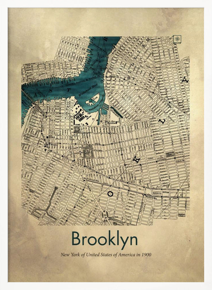 Brooklyn karta - Poster / Art Print