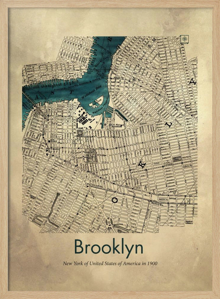 Brooklyn karta - Poster / Art Print