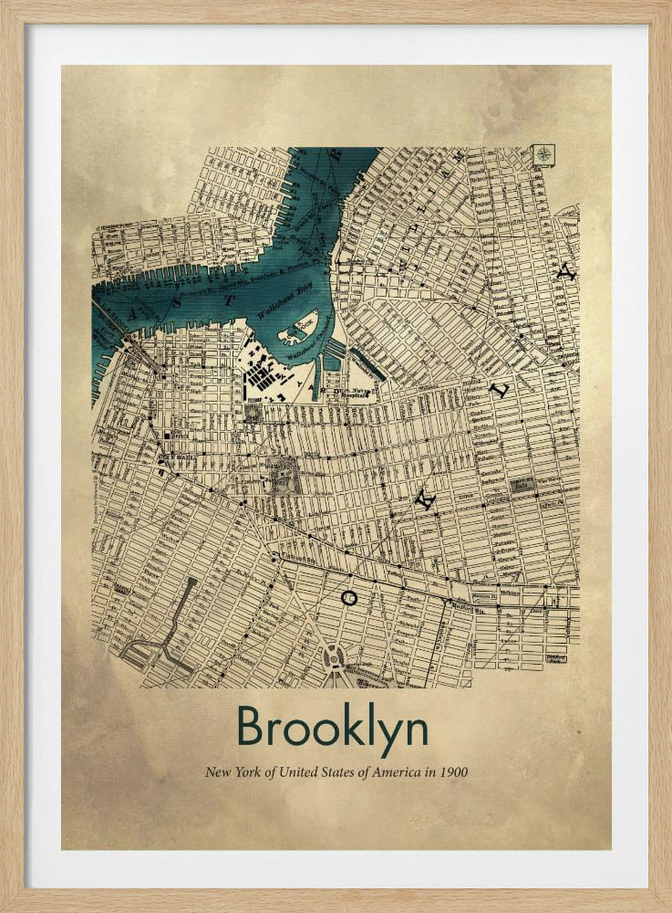 Brooklyn karta - Poster / Art Print