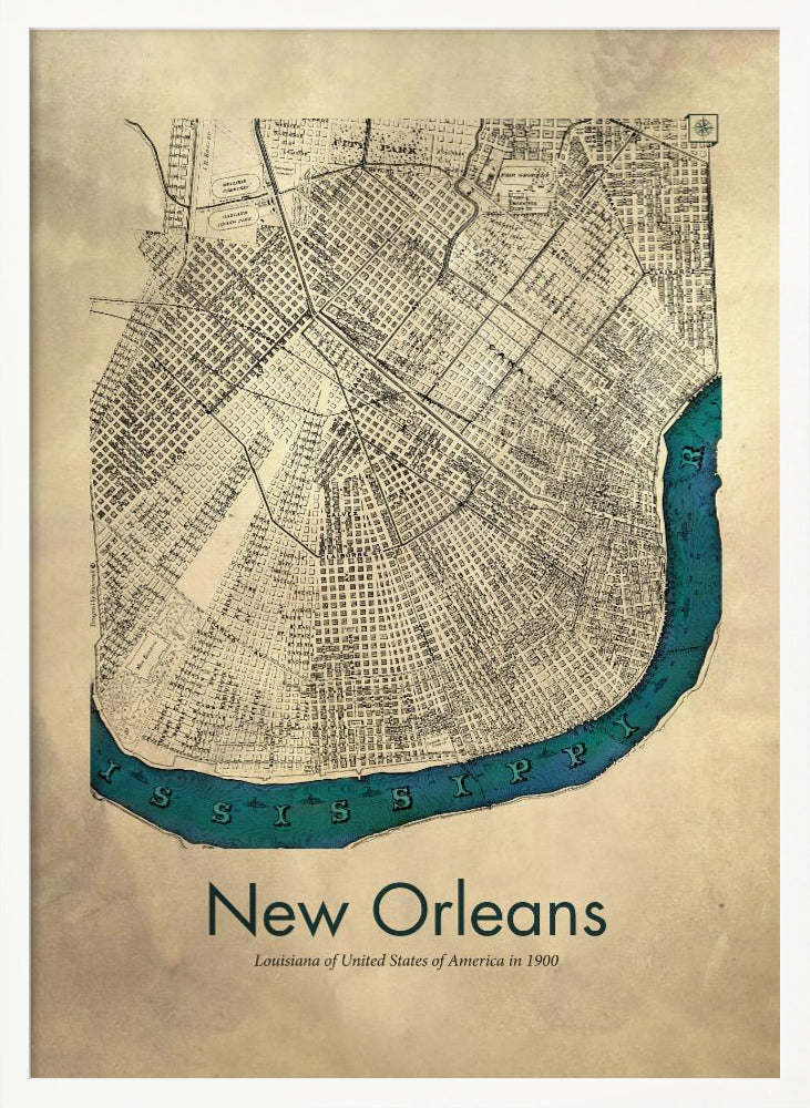 New Orleans karta - Poster / Art Print