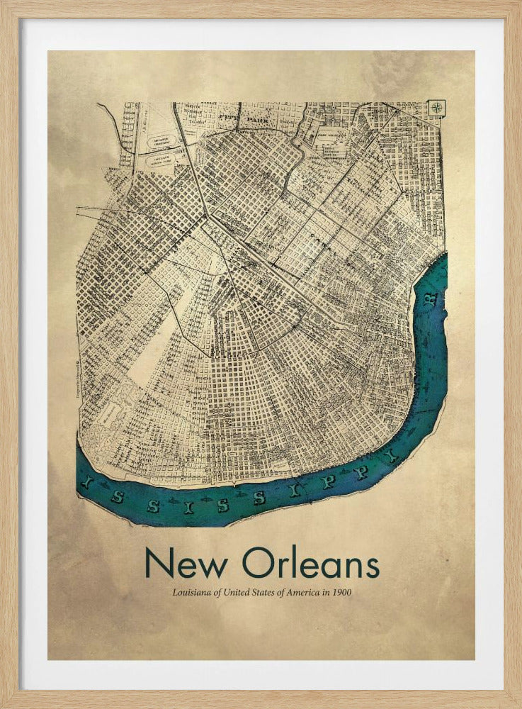 New Orleans karta - Poster / Art Print