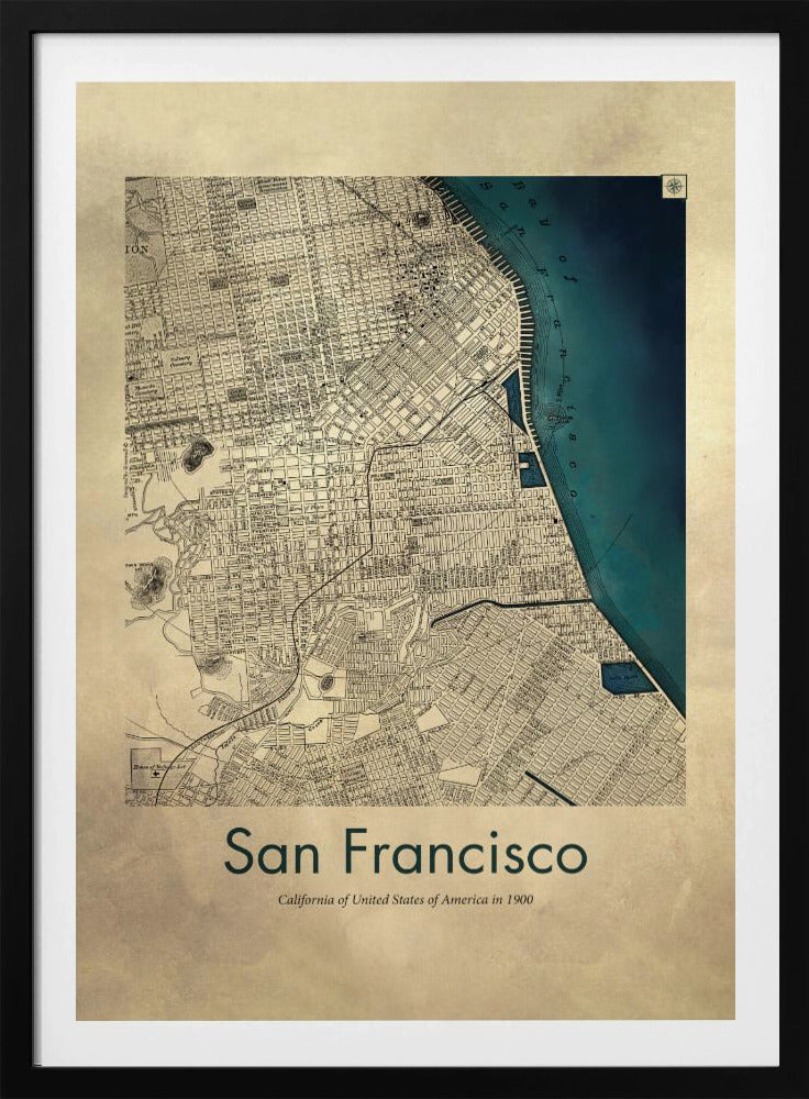 San Francisco retro karta - Poster / Art Print