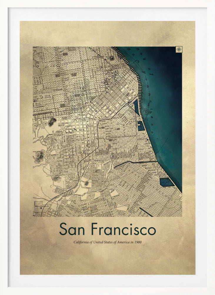 San Francisco retro karta - Poster / Art Print