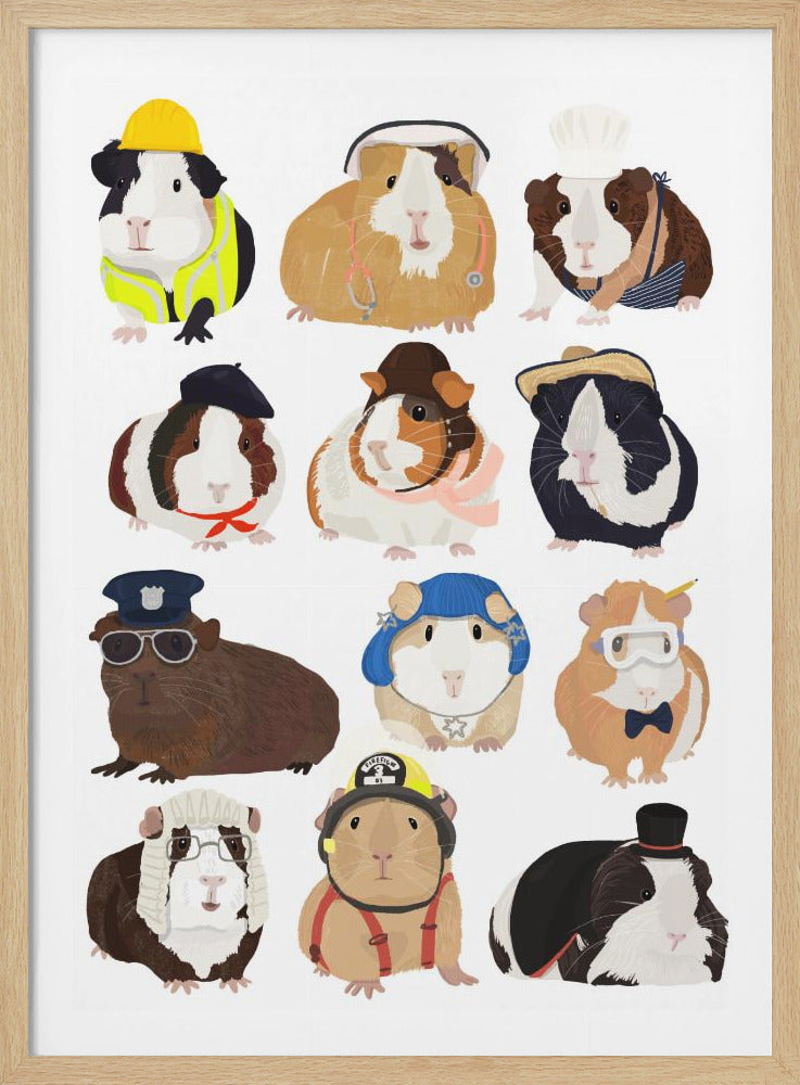 Guinea Pig Working Hr - Poster / Art Print