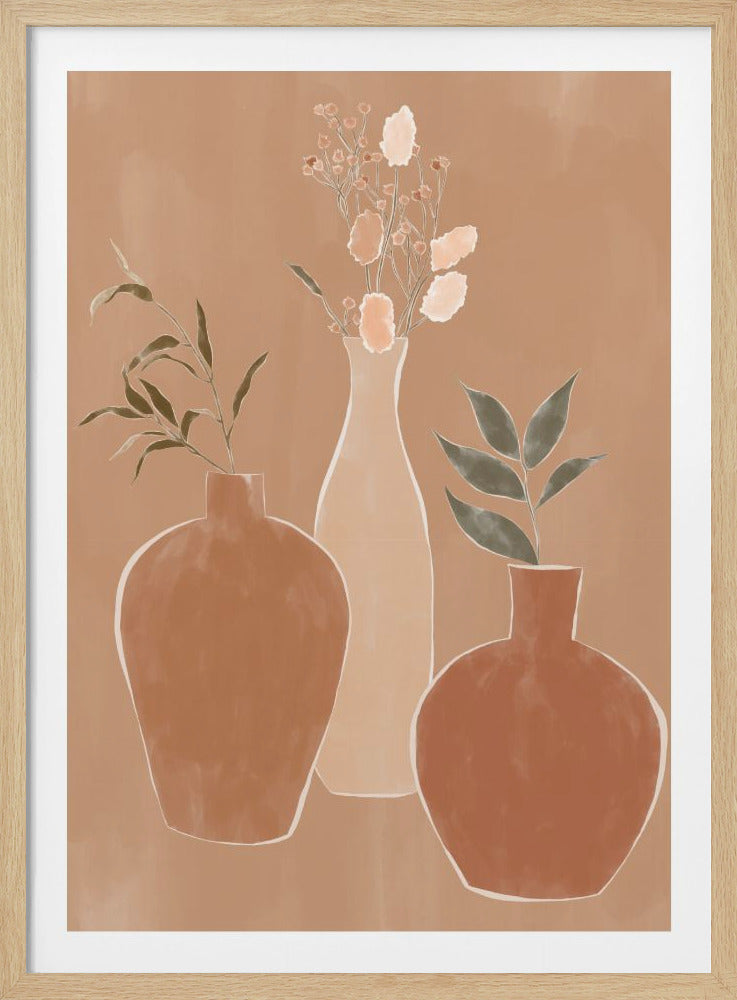 Set of Flower Vases - Poster / Art Print