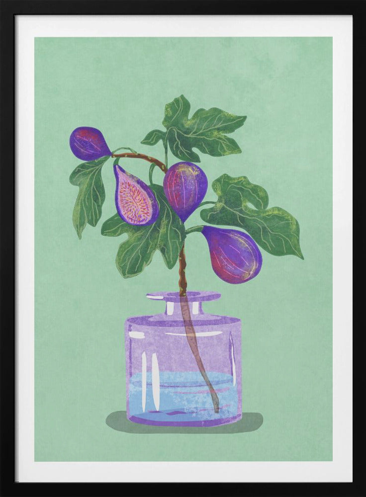 Figs Branch In Vase - Poster / Art Print