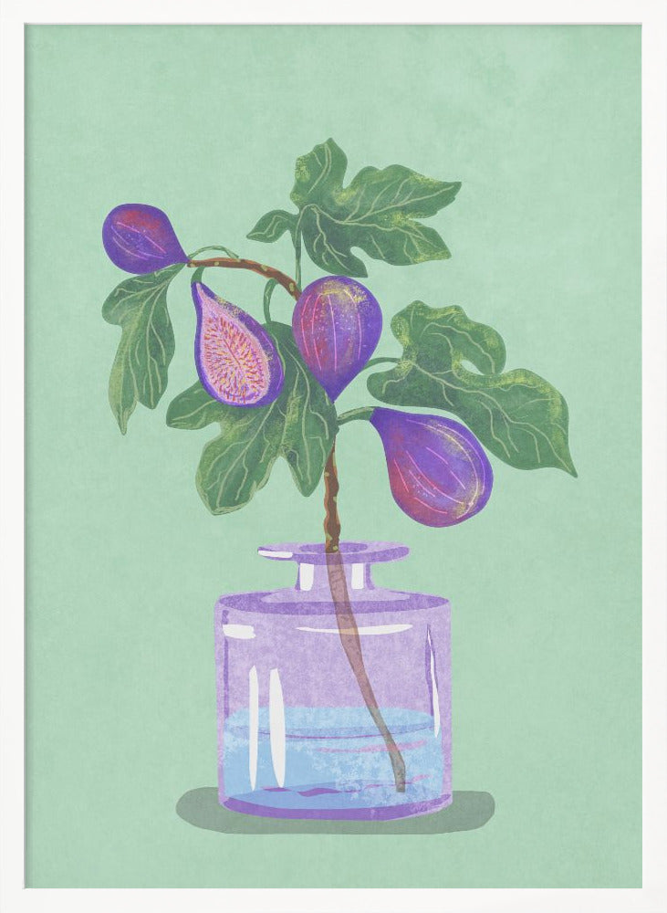 Figs Branch In Vase - Poster / Art Print