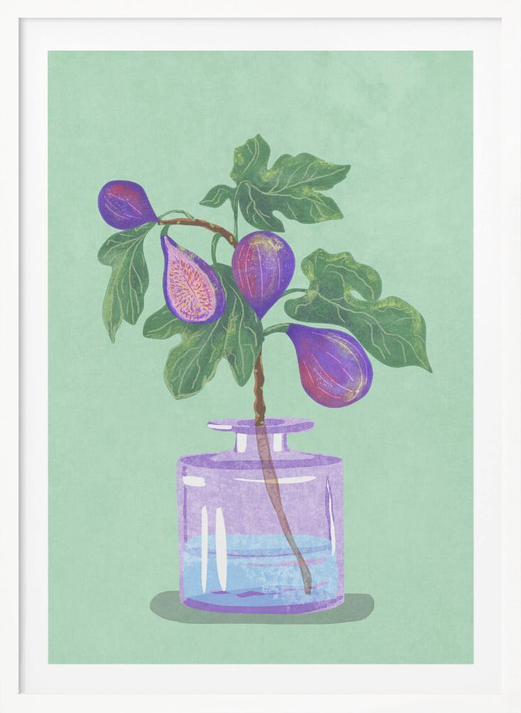 Figs Branch In Vase - Poster / Art Print