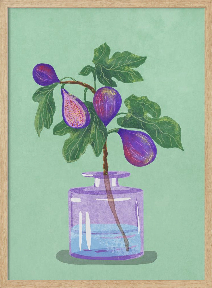Figs Branch In Vase - Poster / Art Print