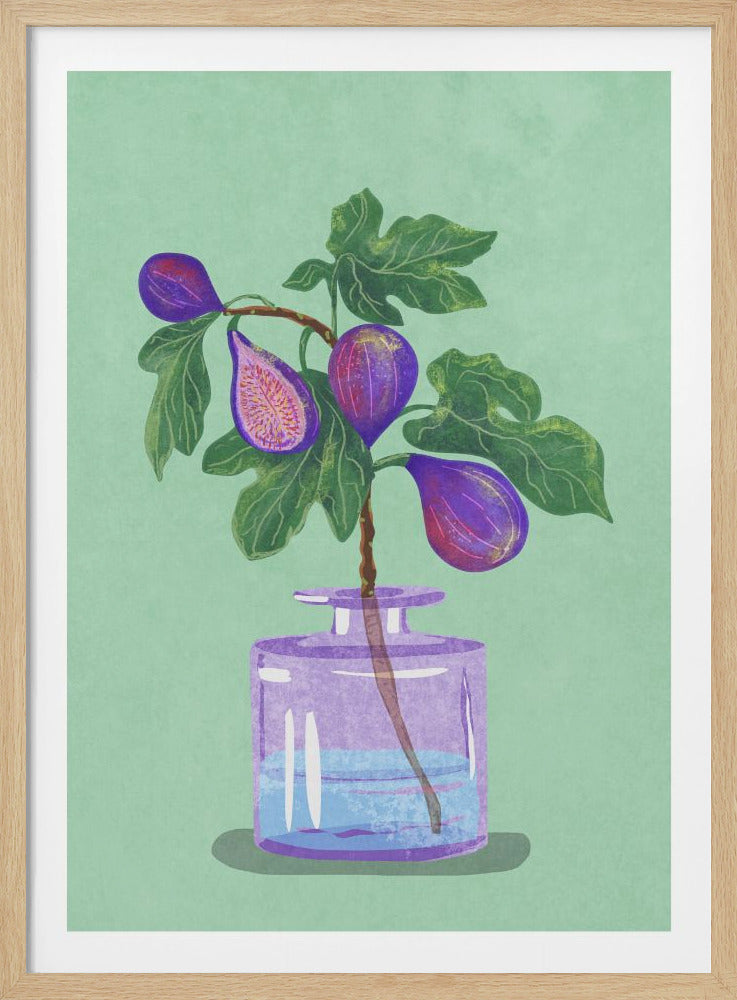 Figs Branch In Vase - Poster / Art Print