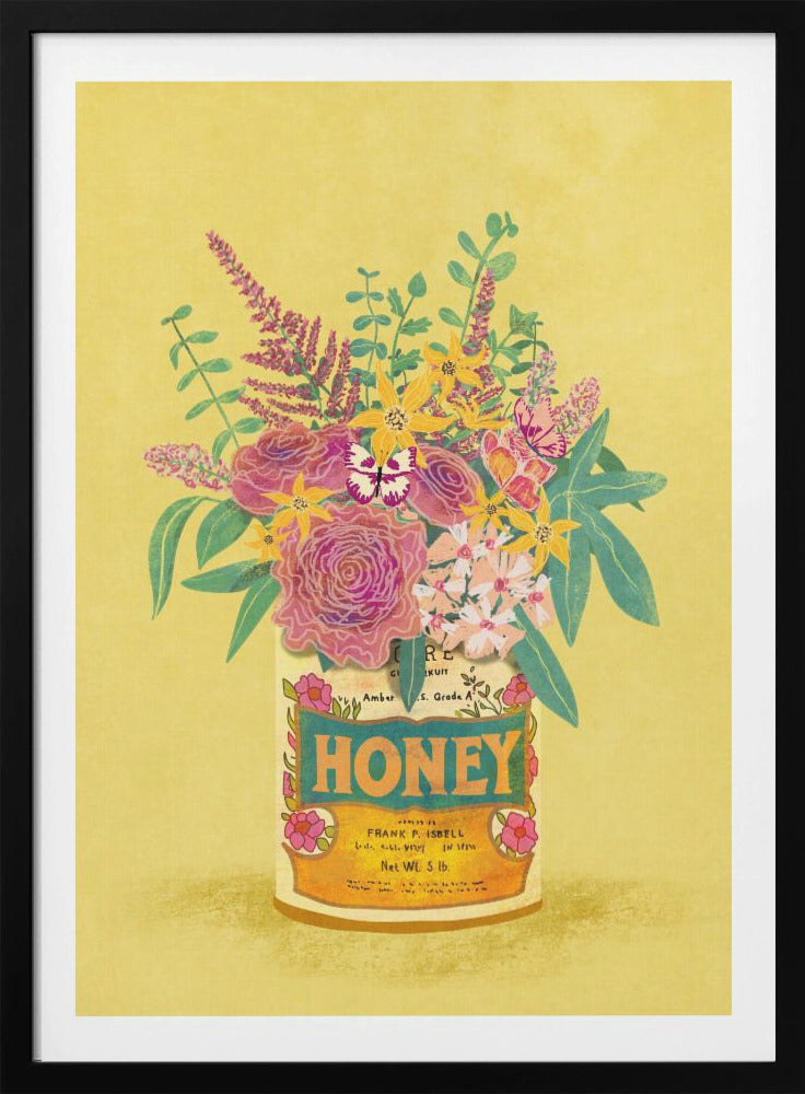 Flowers In a vintage Honey Can - Poster / Art Print