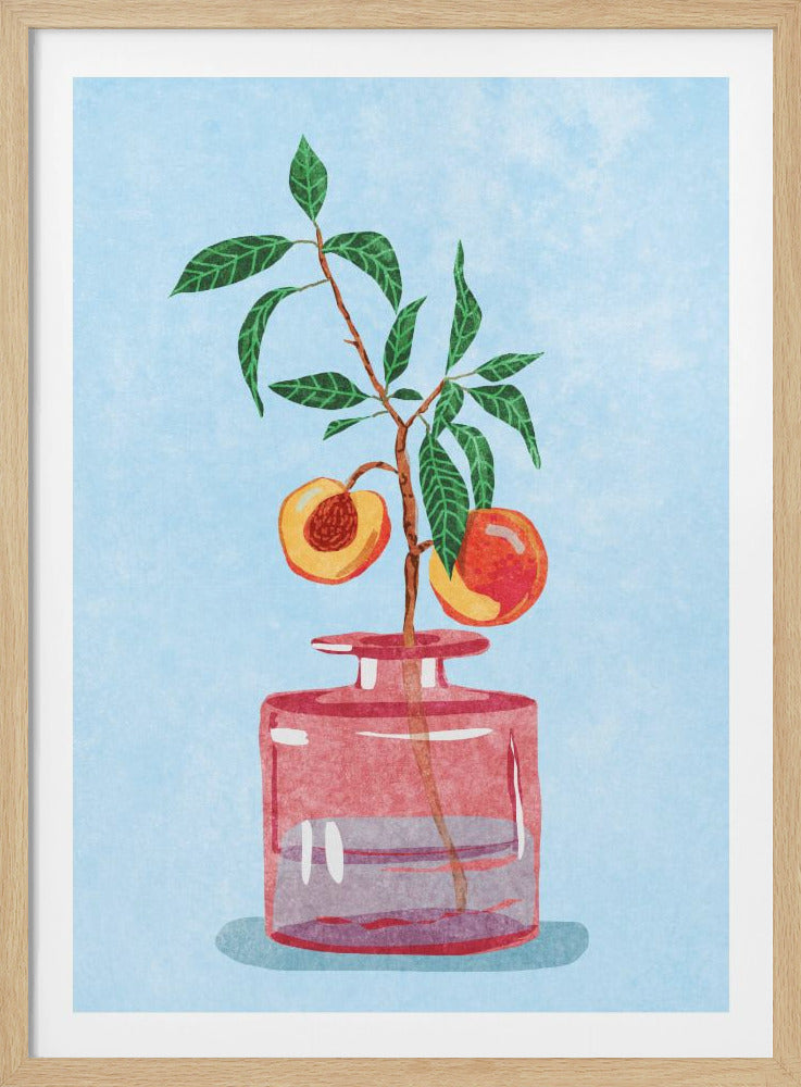 Peach Tree in Vase - Poster / Art Print