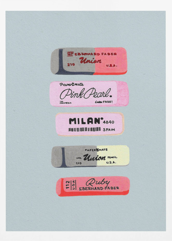 Erasers Art Print - Poster / Art Print