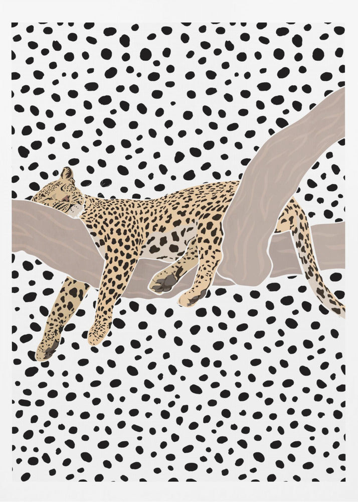 Leopard Sleeping Polkadots - Poster / Art Print