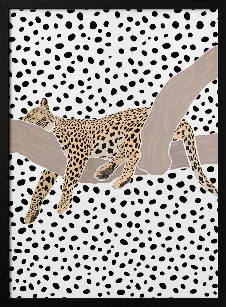 Leopard Sleeping Polkadots - Poster / Art Print