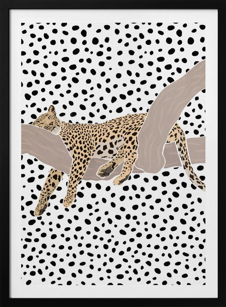 Leopard Sleeping Polkadots - Poster / Art Print
