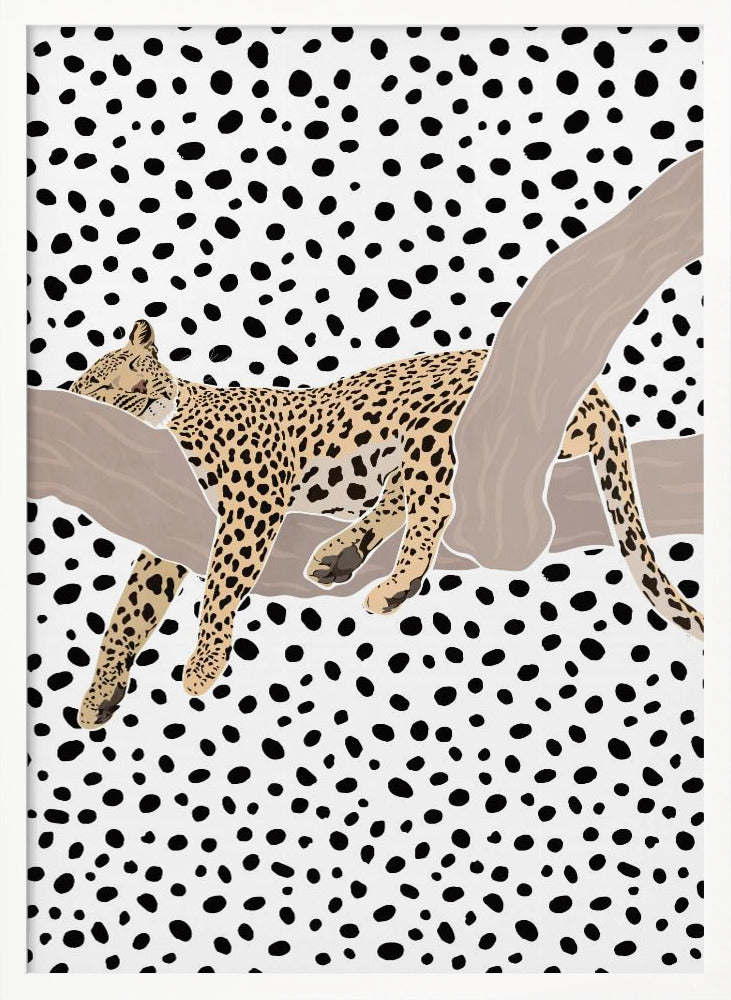 Leopard Sleeping Polkadots - Poster / Art Print