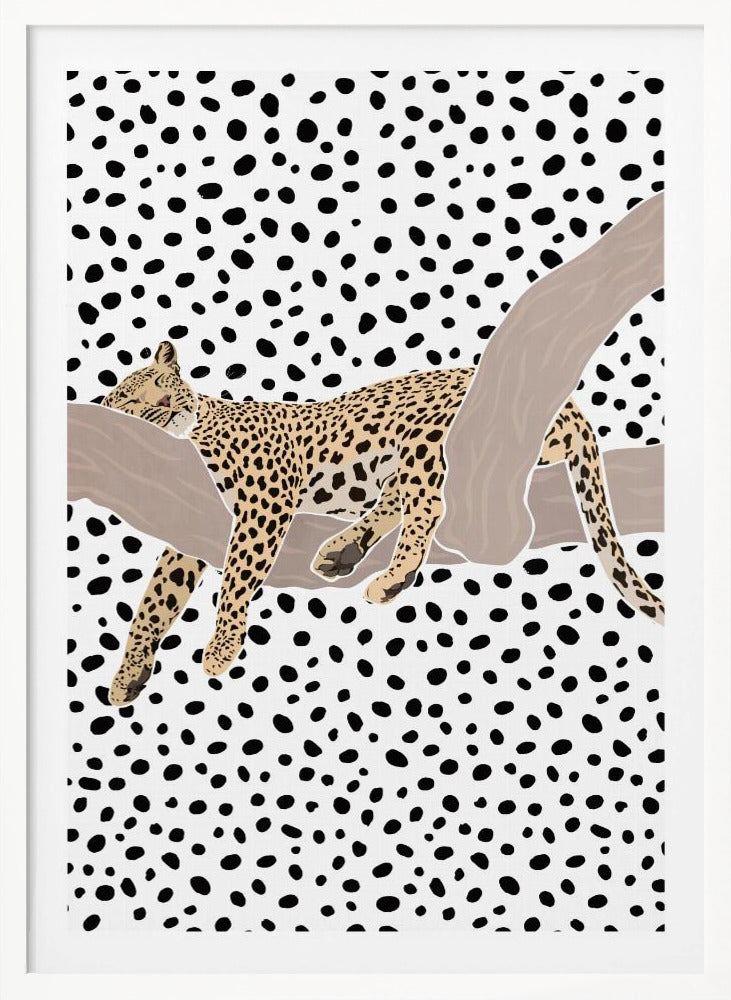 Leopard Sleeping Polkadots - Poster / Art Print
