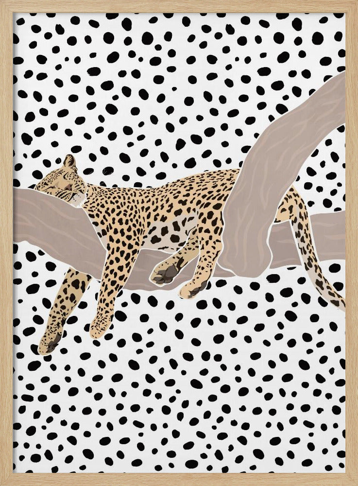 Leopard Sleeping Polkadots - Poster / Art Print