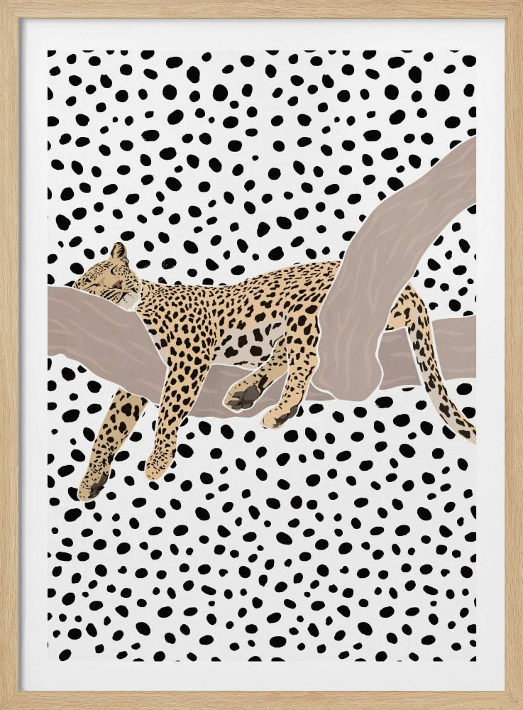 Leopard Sleeping Polkadots - Poster / Art Print