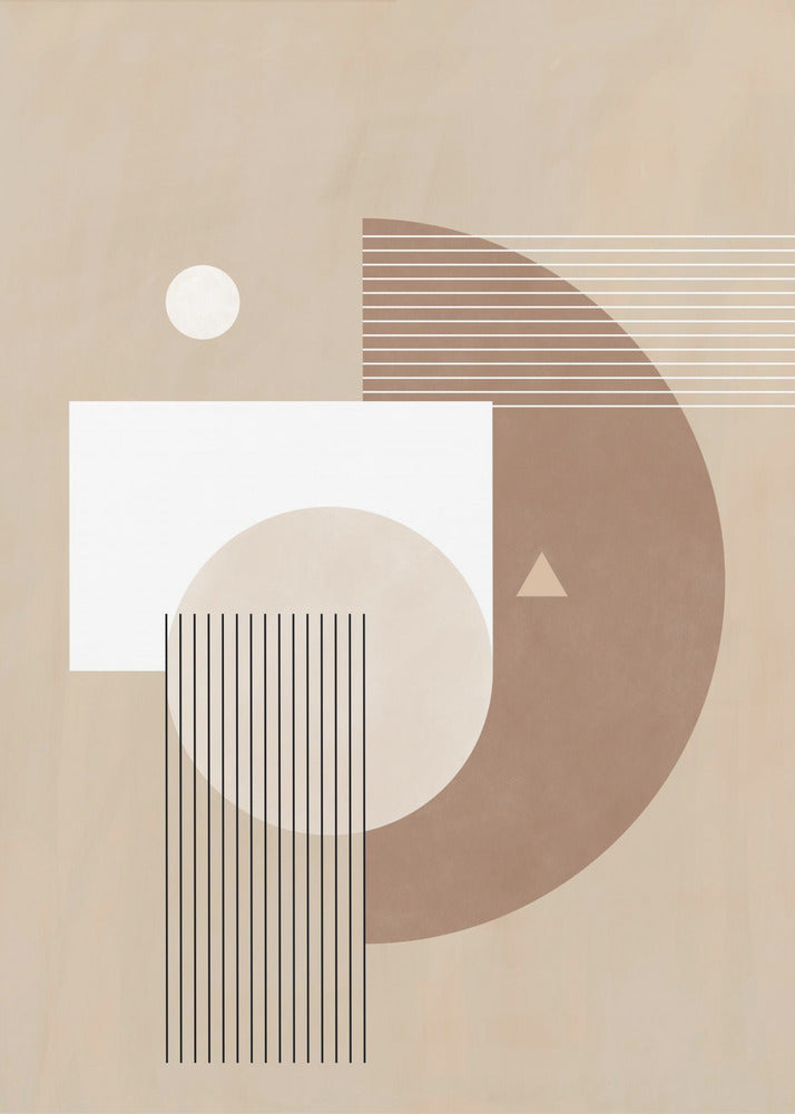 Neutral Semicircles Poster No.1 - Poster / Art Print