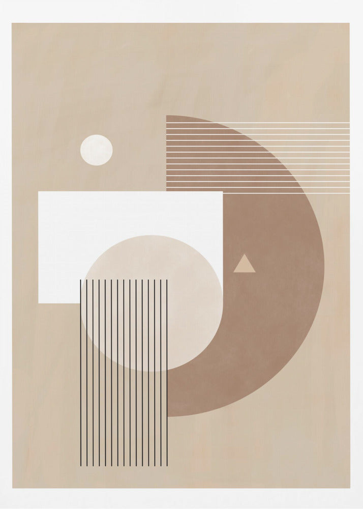 Neutral Semicircles Poster No.1 - Poster / Art Print
