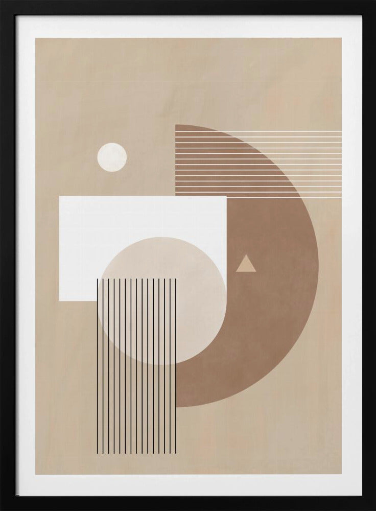 Neutral Semicircles Poster No.1 - Poster / Art Print