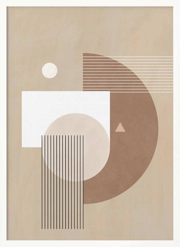 Neutral Semicircles Poster No.1 - Poster / Art Print
