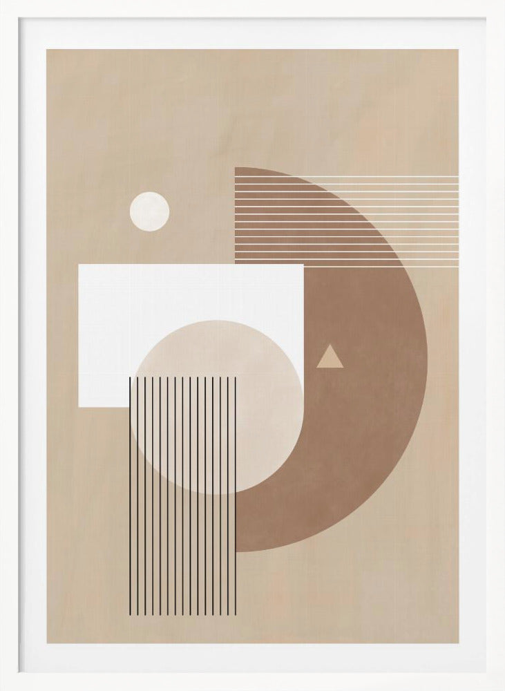 Neutral Semicircles Poster No.1 - Poster / Art Print